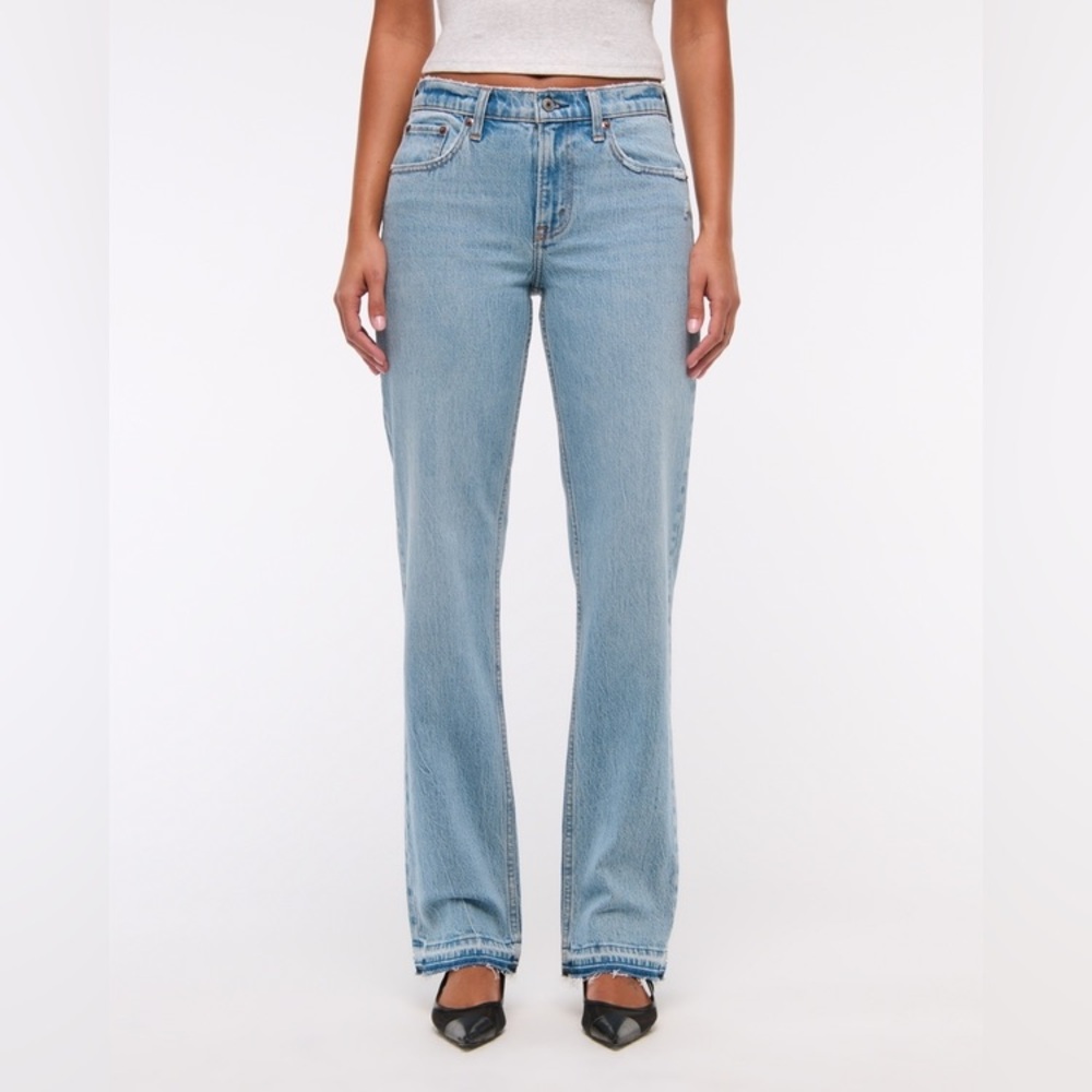 Abercrombie mid ride 90s straight Jean
